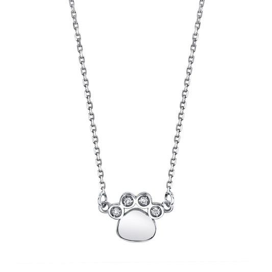 TVON 14K 0.02cttw VS Diamond Paw Necklace