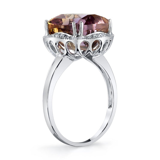 14K 5.59 Cts Ametrine 0.12 Cttw VS Diamond Ring - TVON.com