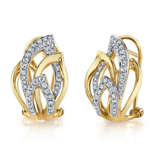 TVON 14K 0.50cttw VS Diamond Huggie Earrings