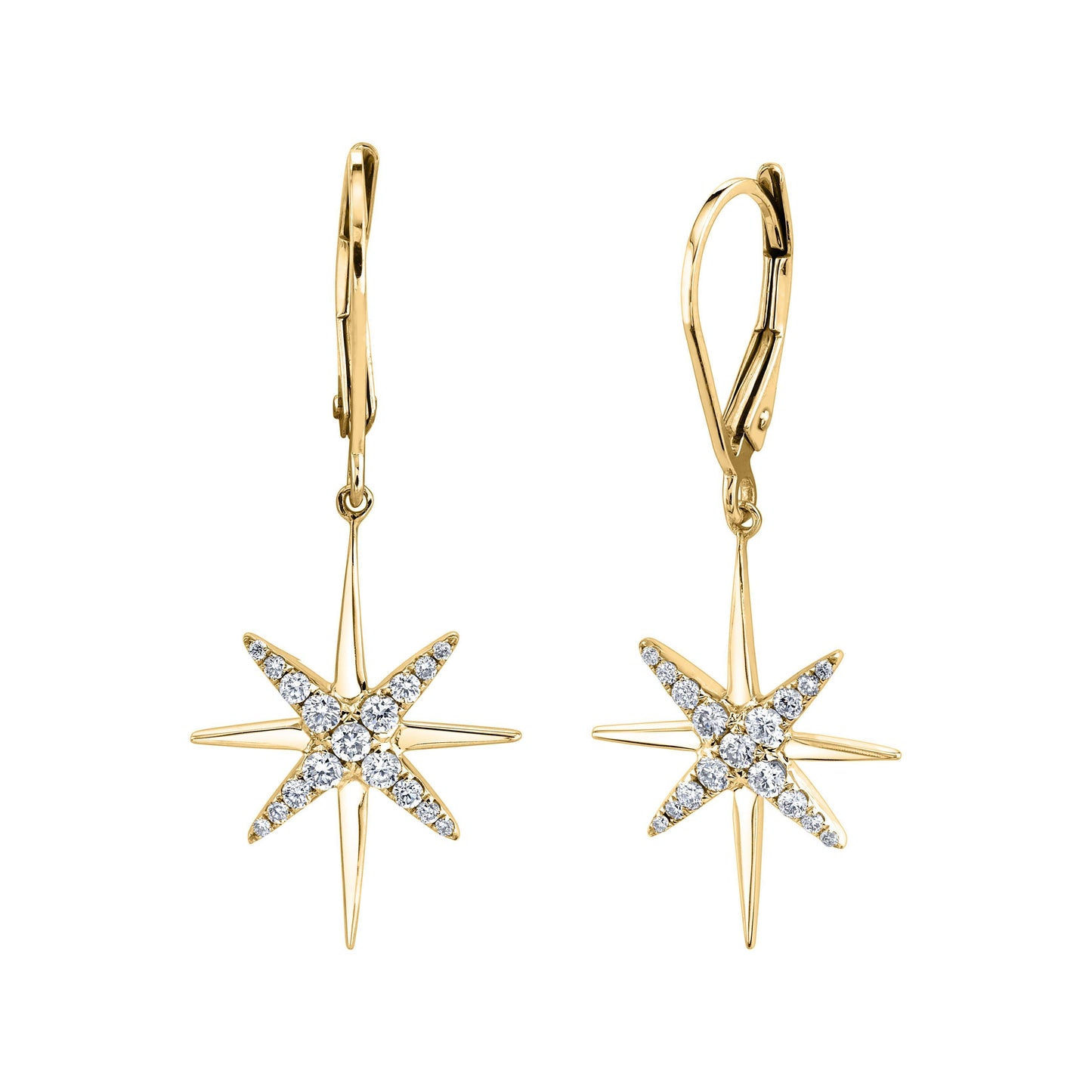 TVON 14K 0.36cttw VS Diamond North Star Drop Earrings