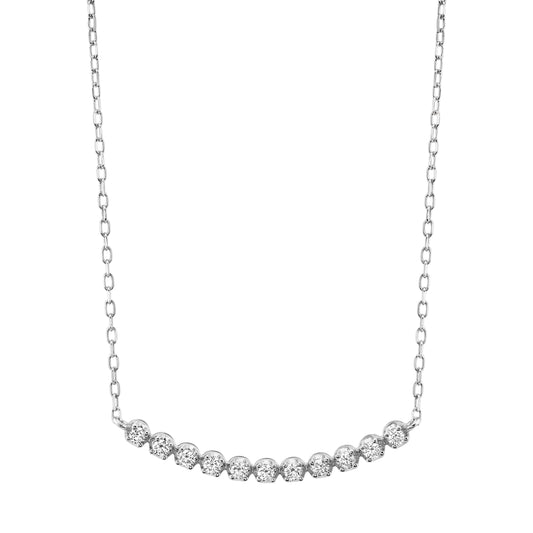 TVON 14K 0.23cttw VS Diamond Smile Necklace