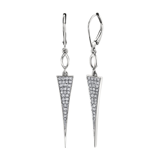 TVON 14K 0.43cttw VS Diamond Stiletto Drop Earrings