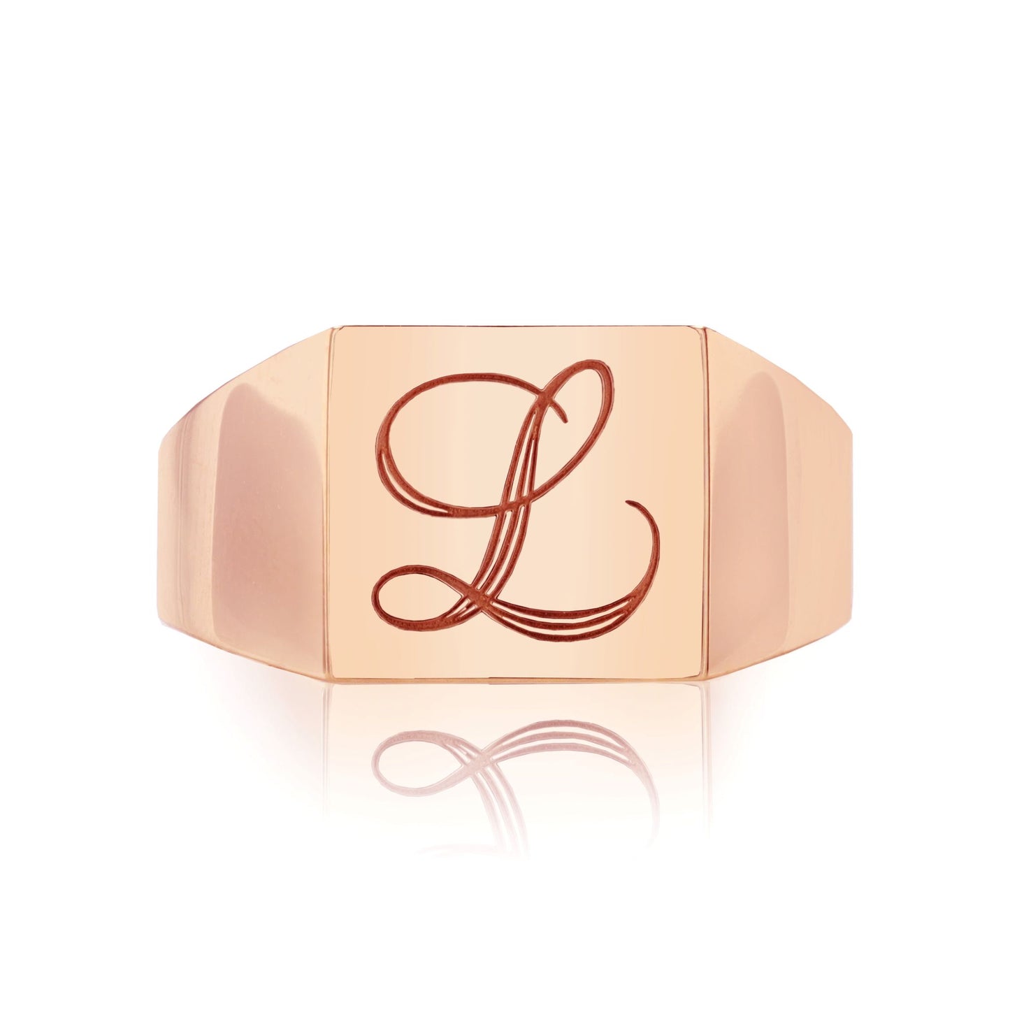 TVON 14K Single Letter Signet Ring