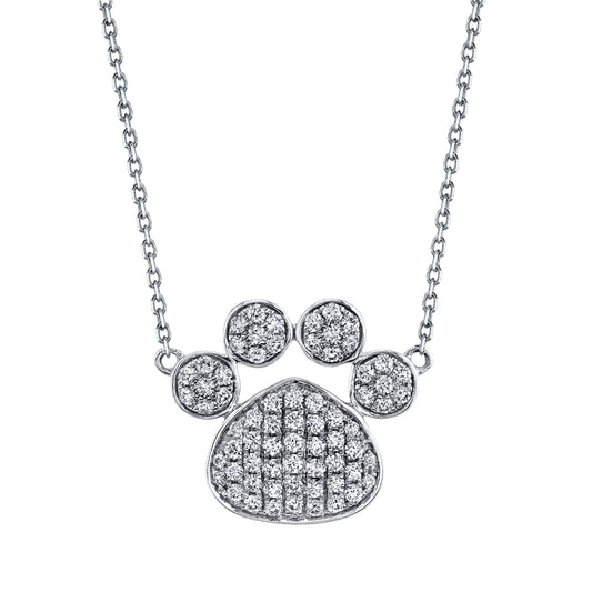 TVON 14K 0.43cttw VS Diamond Paw Necklace