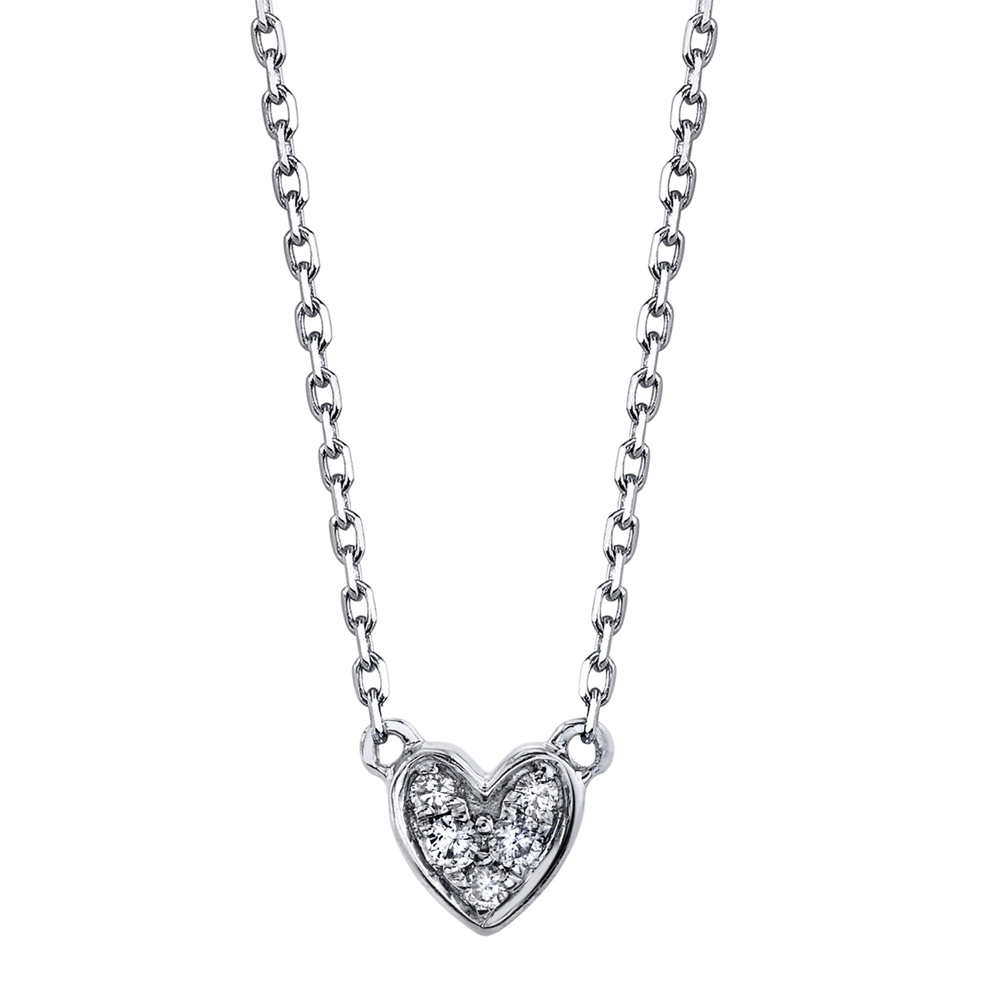 TVON 14K 0.02cttw VS Diamond Heart Necklace