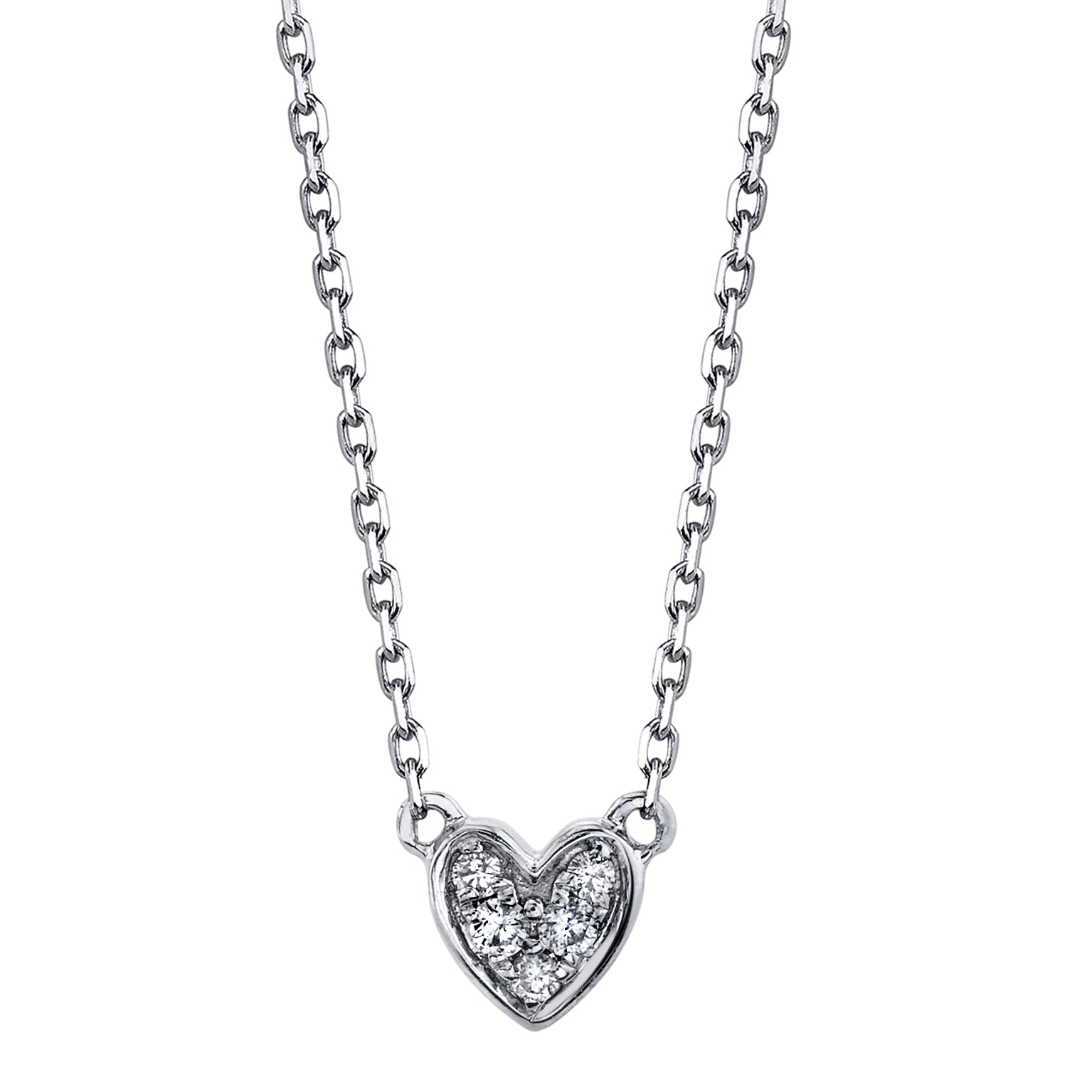 TVON 14K 0.02cttw VS Diamond Heart Necklace