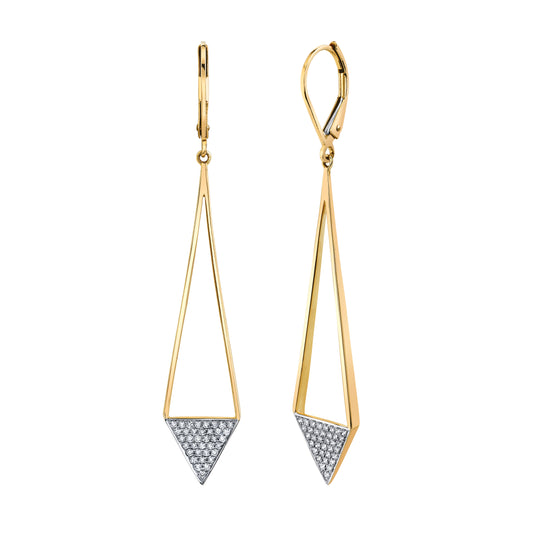 TVON 14K 0.35cttw VS Diamond Drop Earrings