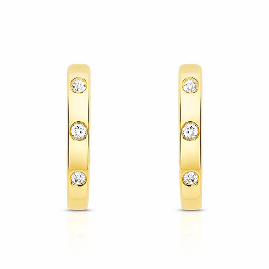 14K 0.06cttw VS White Diamond Hoop Earrings
