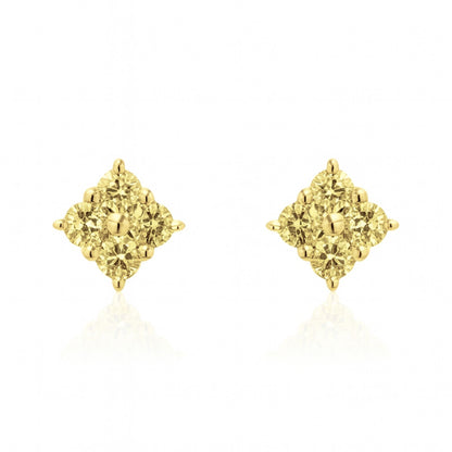 14K 0.40cttw Round Yellow Diamond Stud Earrings