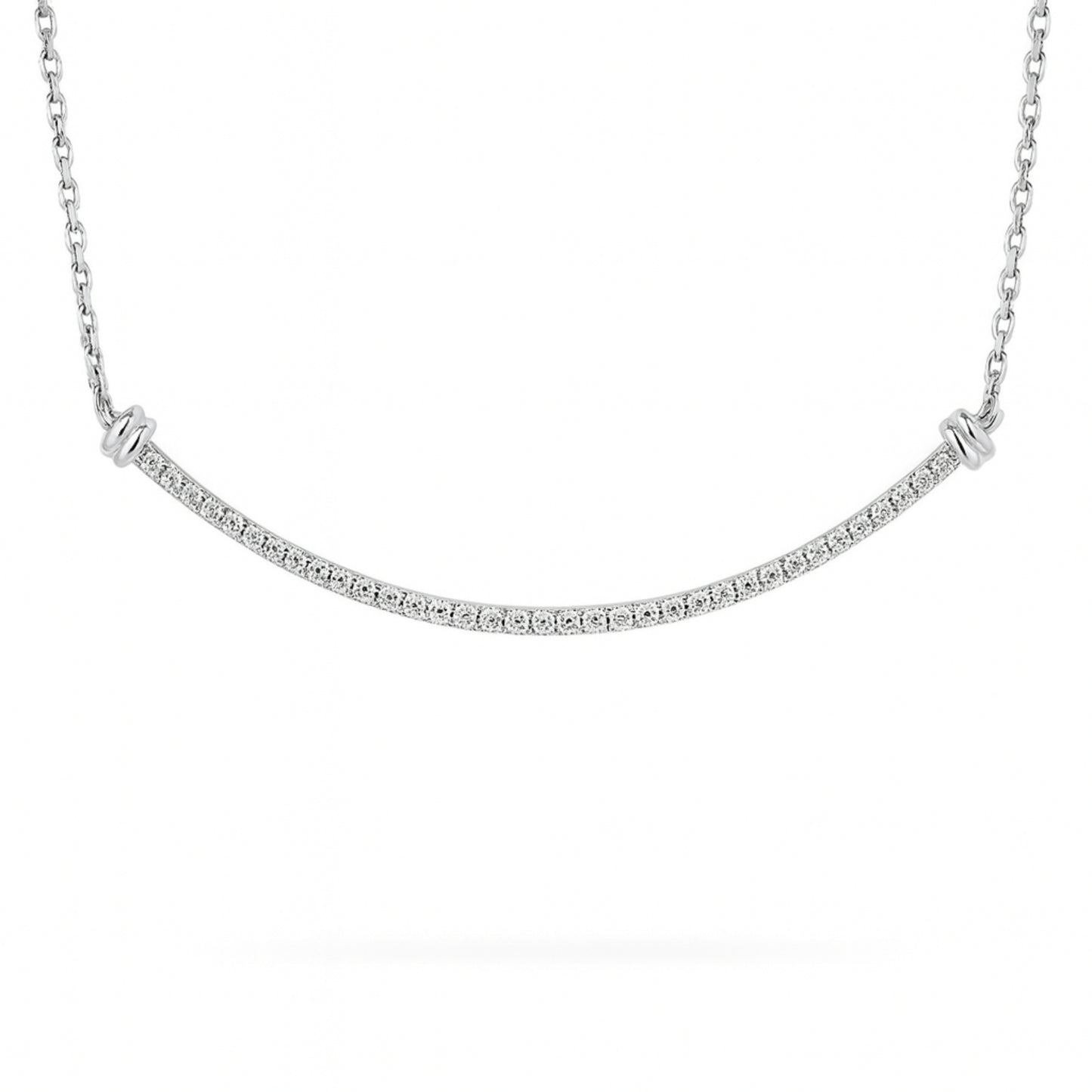 14K 0.51cttw VS White Diamond Smile Necklace