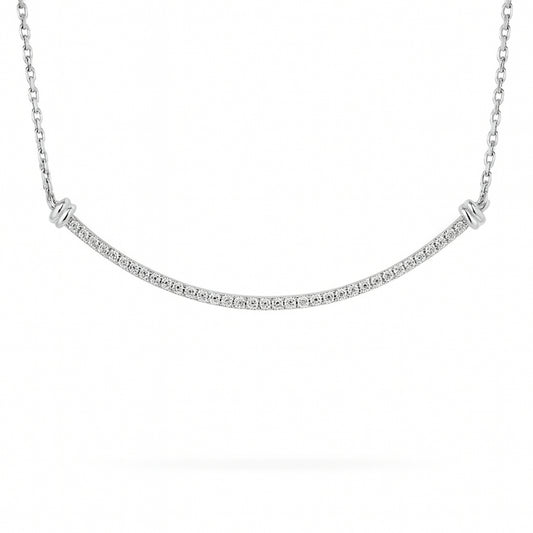 14K 0.51cttw VS White Diamond Smile Necklace