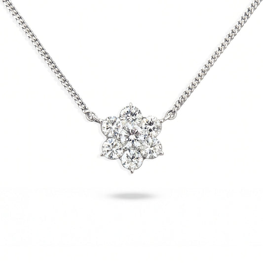 Platinum 1.00cttw Round White Diamond 16" Necklace