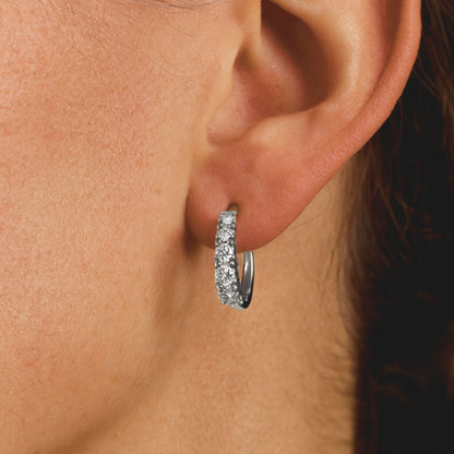 14K 1.18cttw Round VS White Diamond Hoop Earrings
