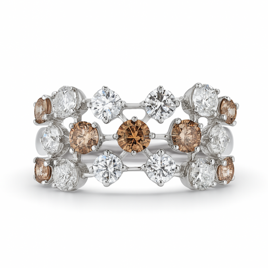 Platinum 1.80cttw Round Multi-Color Diamond Ring