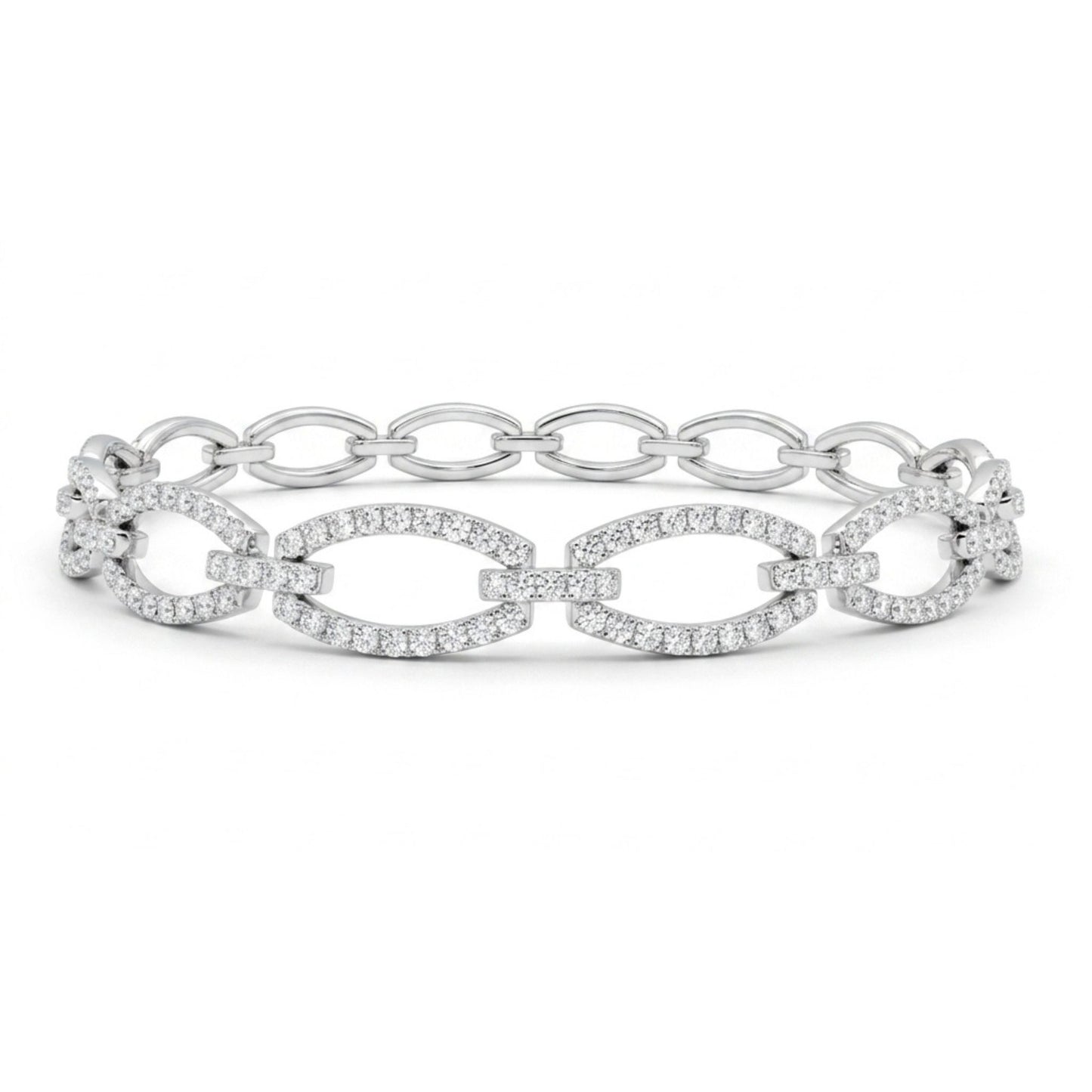14K 1.61cttw Round VS White Diamonds Link Bracelet