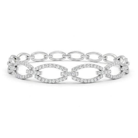 14K 1.61cttw Round VS White Diamonds Link Bracelet