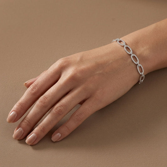 14K 1.61cttw Round VS White Diamonds Link Bracelet