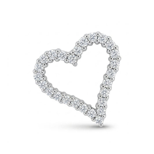 14K 0.36cttw Round VS White Diamonds Heart Pendant