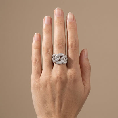 14K 3.02cttw Round VS White Diamond Link Ring