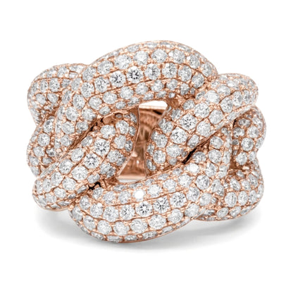 14K 3.02cttw Round VS White Diamond Link Ring