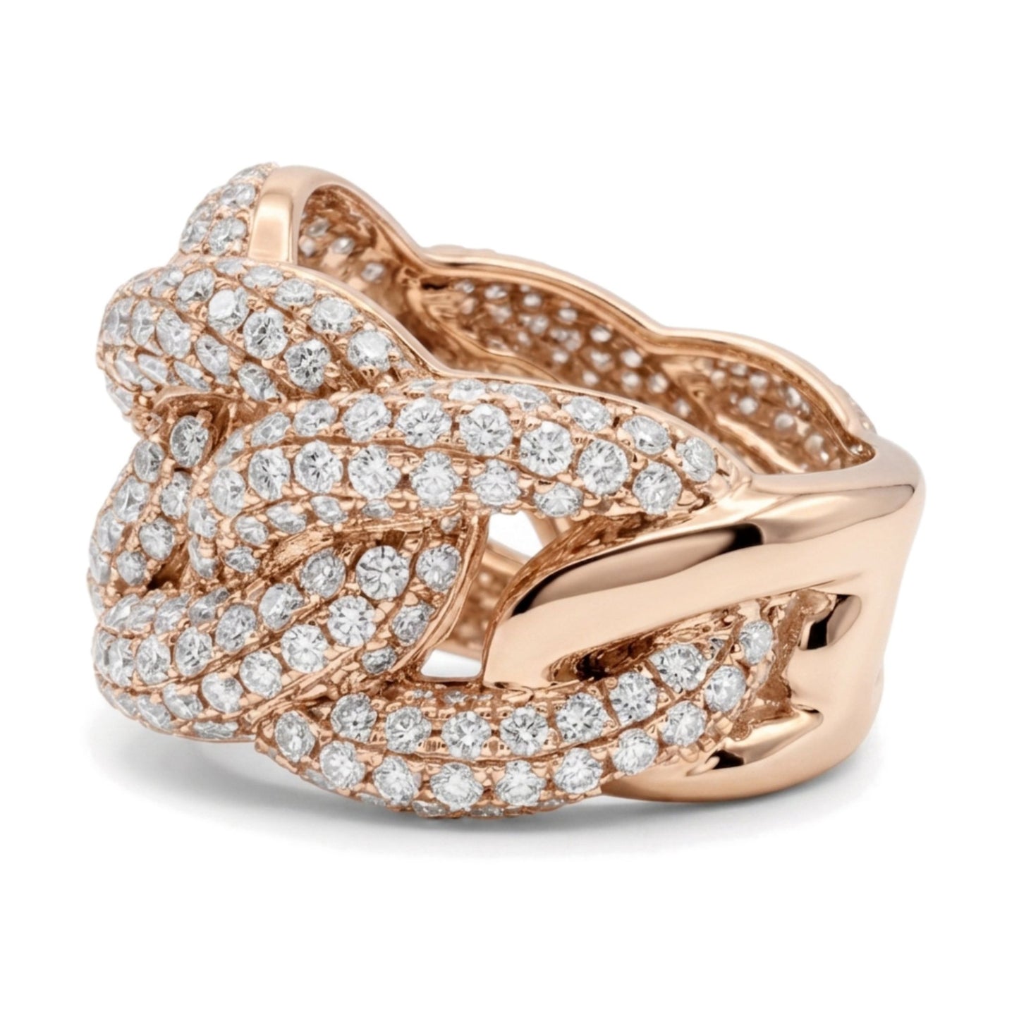 14K 3.02cttw Round VS White Diamond Link Ring