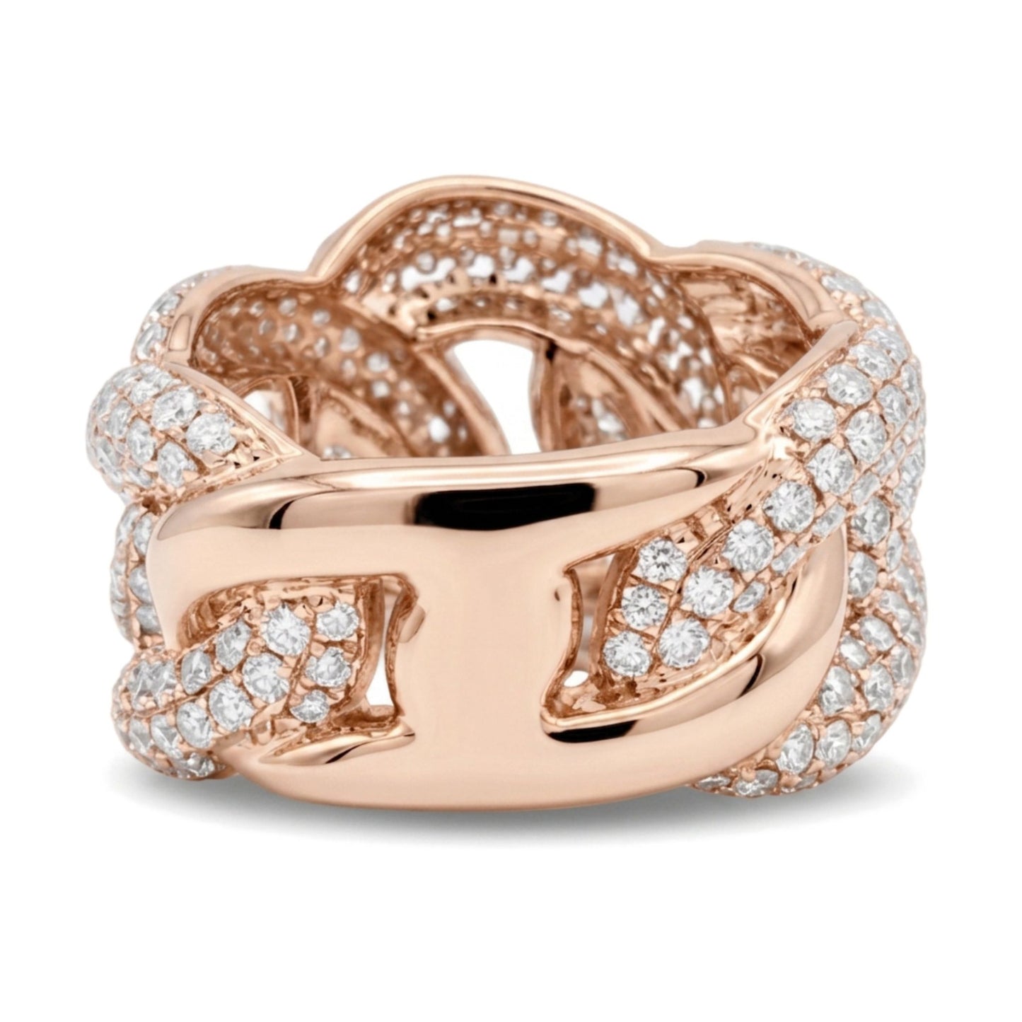 14K 3.02cttw Round VS White Diamond Link Ring
