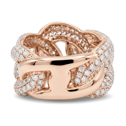 14K 3.02cttw Round VS White Diamond Link Ring