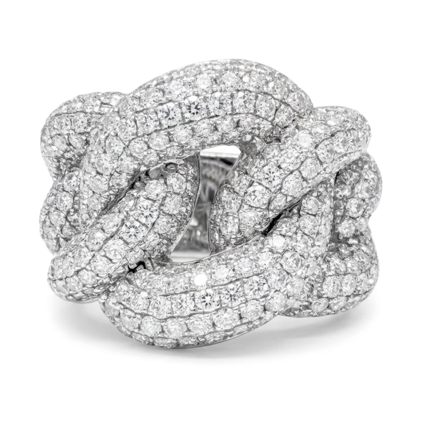 14K 3.02cttw Round VS White Diamond Link Ring