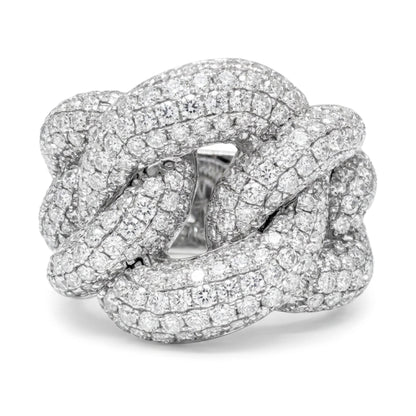 14K 3.02cttw Round VS White Diamond Link Ring