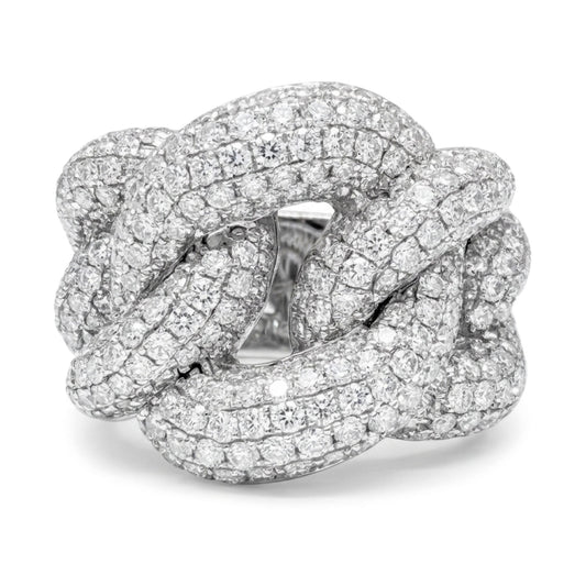 14K 3.02cttw Round VS White Diamond Link Ring
