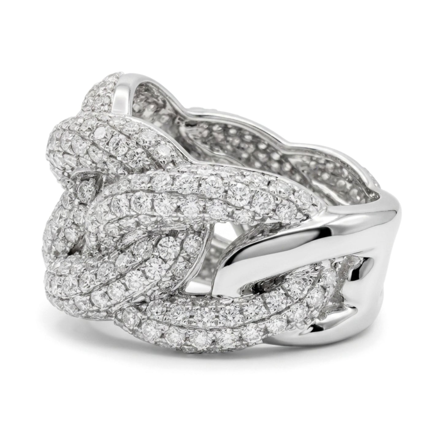 14K 3.02cttw Round VS White Diamond Link Ring