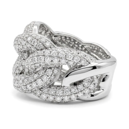 14K 3.02cttw Round VS White Diamond Link Ring