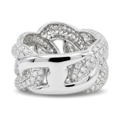 14K 3.02cttw Round VS White Diamond Link Ring
