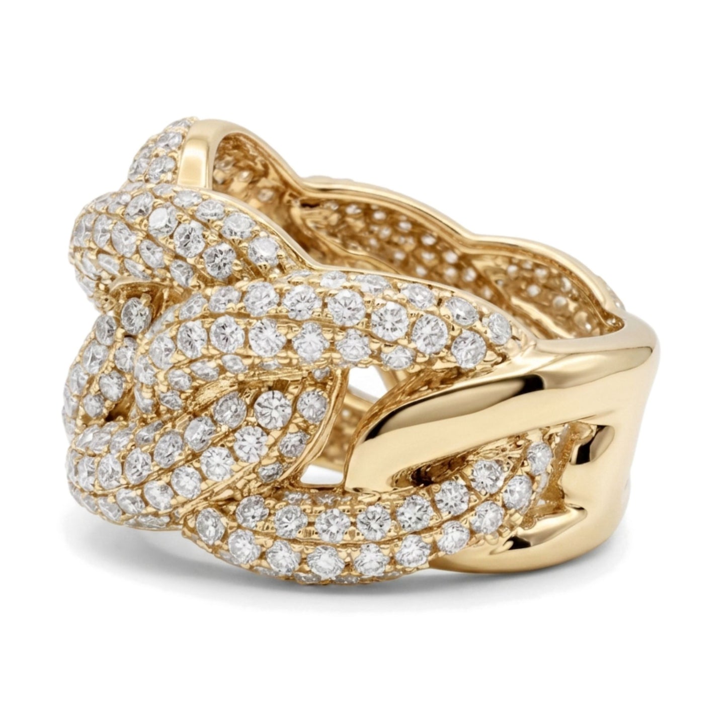 14K 3.02cttw Round VS White Diamond Link Ring
