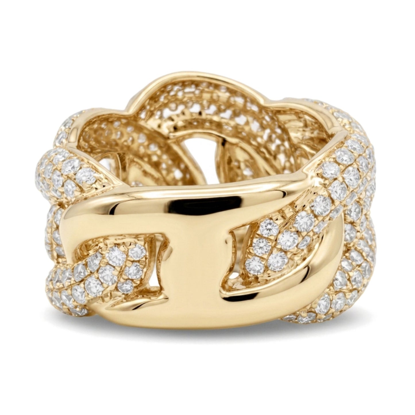 14K 3.02cttw Round VS White Diamond Link Ring