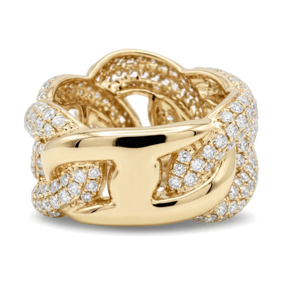 14K 3.02cttw Round VS White Diamond Link Ring