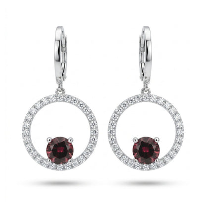 14K 2.24cttw Round Pink ZIrcon 1.06cttw VS White Diamonds Drop Earrings