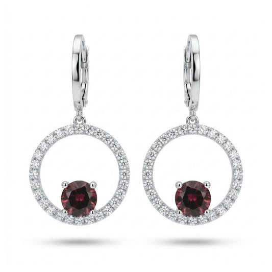 14K 2.24cttw Round Pink ZIrcon 1.06cttw VS White Diamonds Drop Earrings