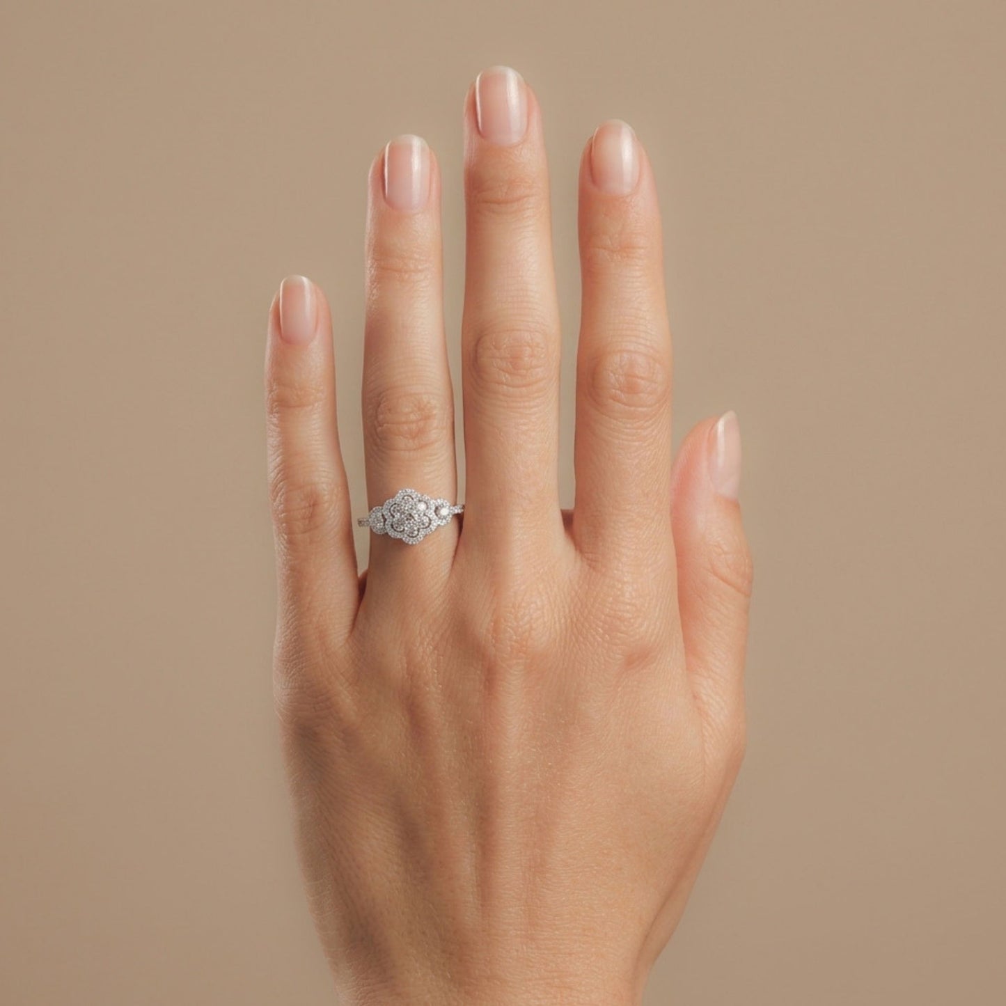14K 0.52cttw Round White Diamond Ring