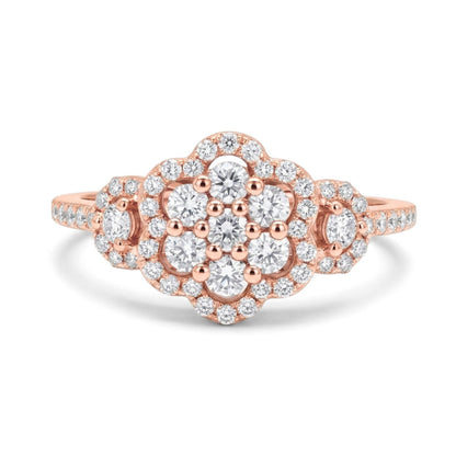 14K 0.52cttw Round White Diamond Ring