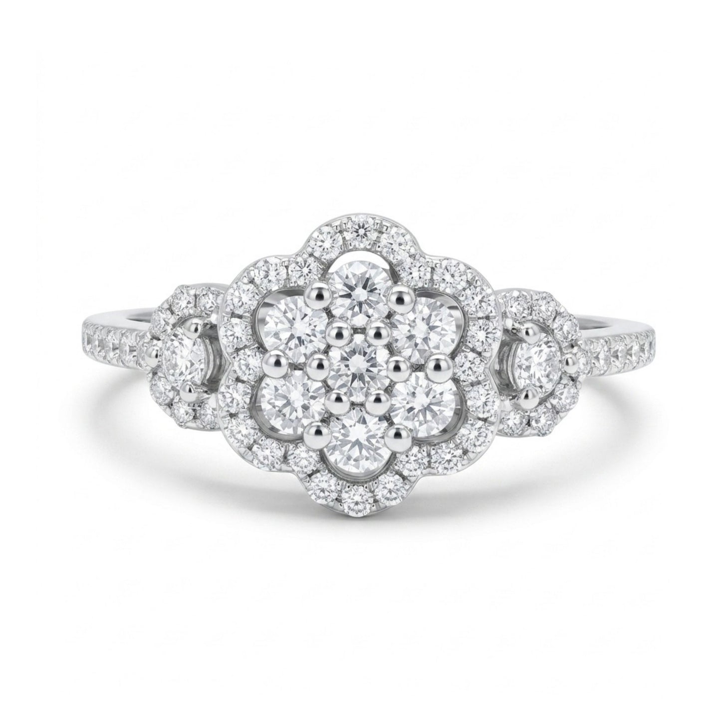 14K 0.52cttw Round White Diamond Ring