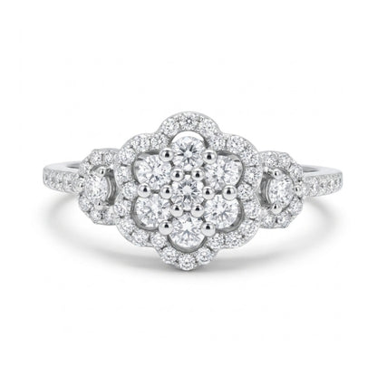 14K 0.52cttw Round White Diamond Ring