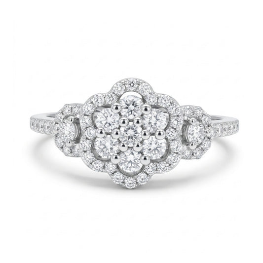 14K 0.52cttw Round White Diamond Ring