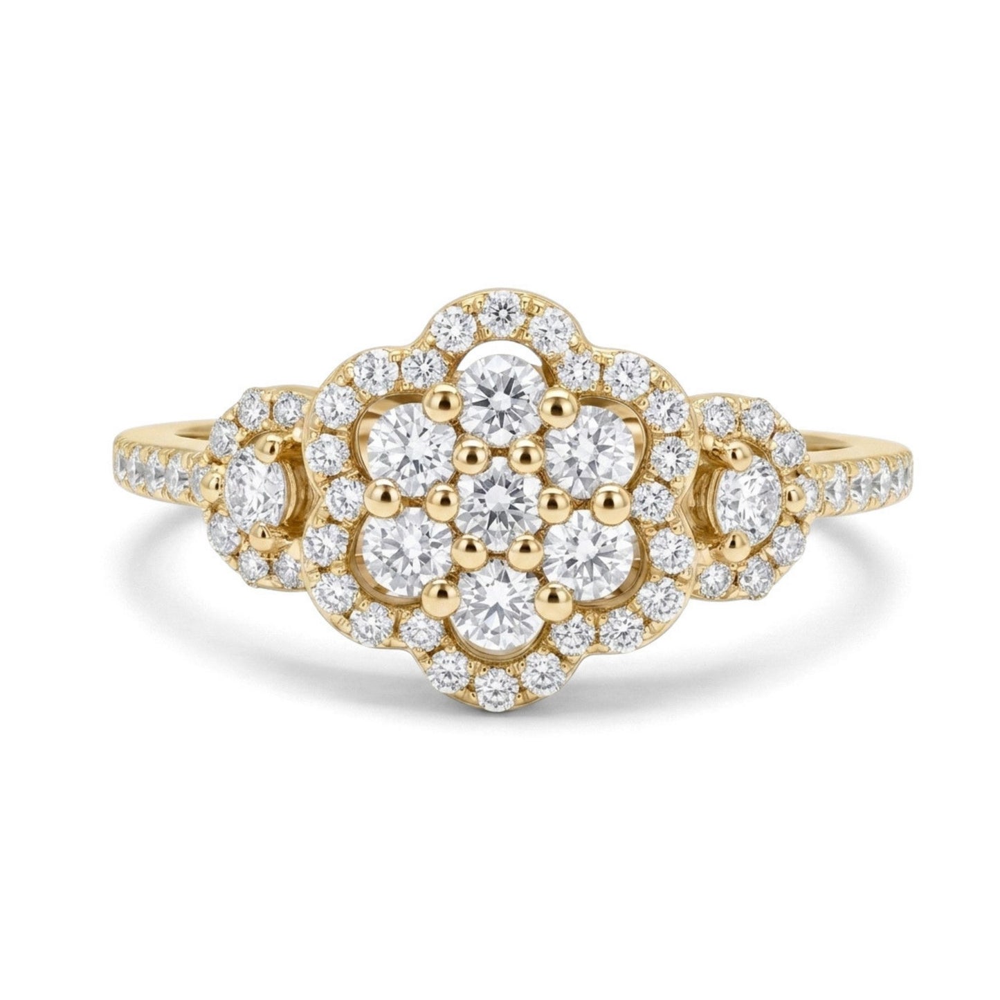 14K 0.52cttw Round White Diamond Ring