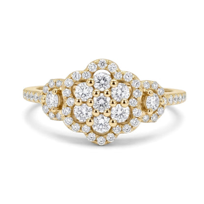 14K 0.52cttw Round White Diamond Ring