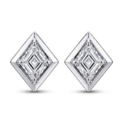 14K 1.16cttw Lozenge Cut VS White Diamond Stud Earrings