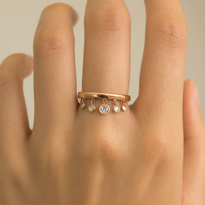 14K 0.24cttw VS White Diamond Charm Ring