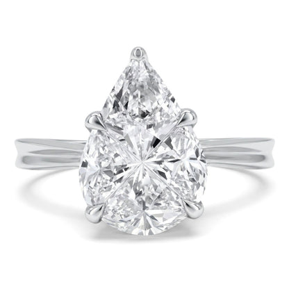 18K 1.03cttw Pie Cut VS White Diamond Ring