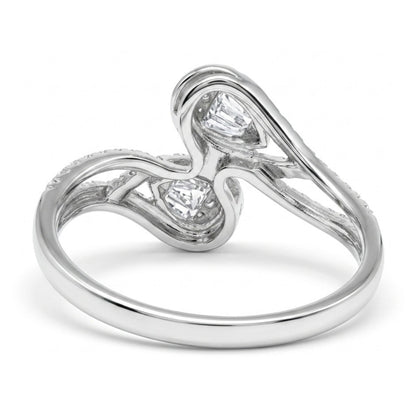18K 0.55cttw Baguette & Round VS White Diamonds Ring