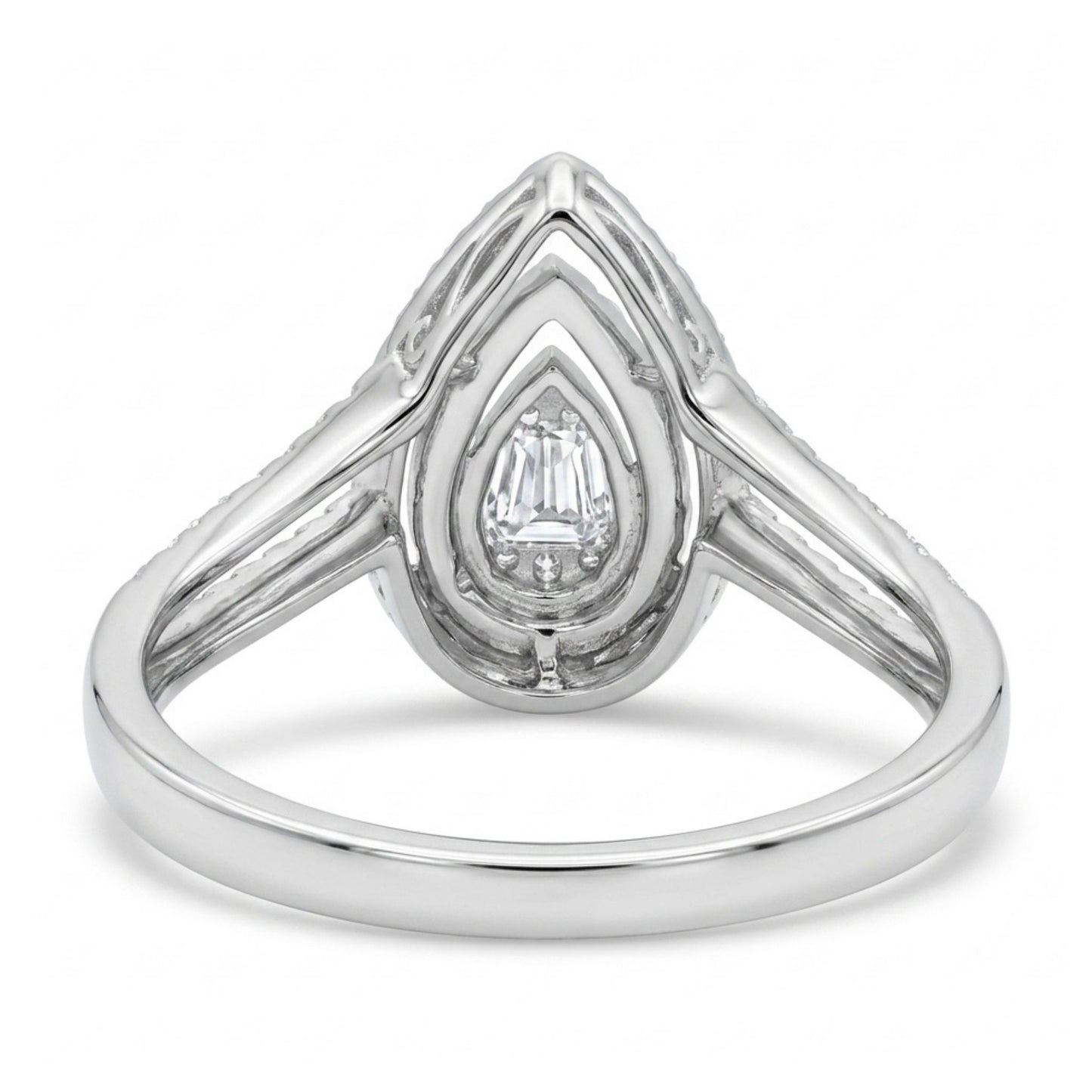 18K 0.44cttw Baguette & Round VS White Diamonds Ring